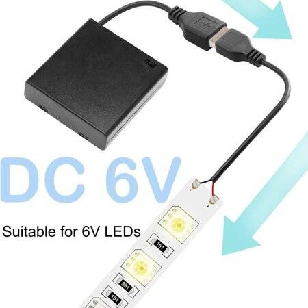 4x AA Battery Holder Box With Usb Plug With Switch And Cover - 4