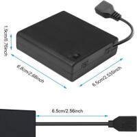 4x AA Battery Holder Box With Usb Plug With Switch And Cover - 5