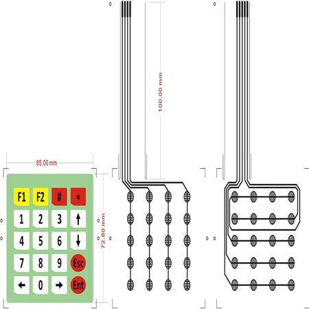 4x5 20 Key Matrix Membrane Switch Keypad Keyboard - 3