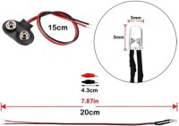 5-9V 3mm Red LED Indicator Light With 20cm Cable - 2