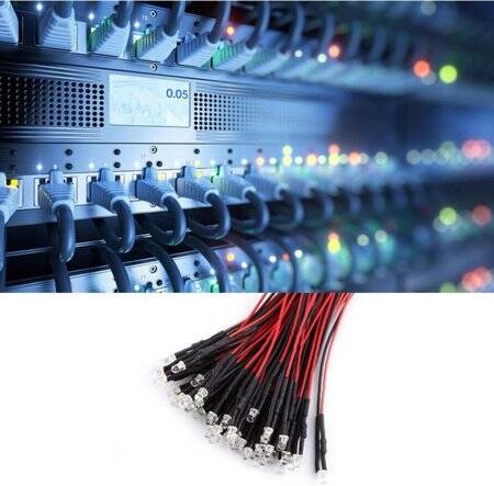 5-9V 3mm Water Clear Red LED Indicator Light With 20cm Cable - 4