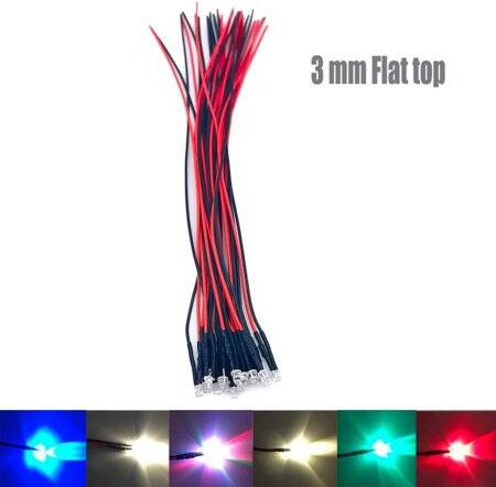 5-9V 3mm Water Clear RGB Slow Flash LED Indicator Light With 20cm Cable - 3