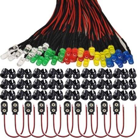 5-9V 3mm White LED Indicator Light With 20cm Cable - 1