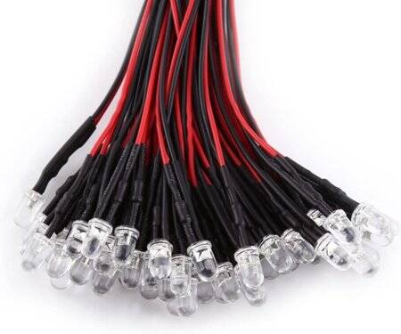 5-9V 5mm Water Clear RGB Quick Flash LED Indicator Light With 20cm Cable - 4