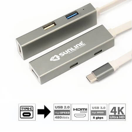 5 İN 1 MULTİPORT DONGLE 5İN1 TYPE-C 3.0 HDMI 4K DONGLE DOCK İSTASYONU - 1