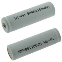 50-AA1100MAH BATTERY 1.2V 1100mAH AA WHITE BOTTOM TYPE - 1