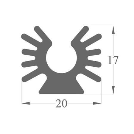50AS25 AL.SOĞUTUCU ALÜMİNYUM SOĞUTUCU H=17MM G=20MM L=25MM - 1