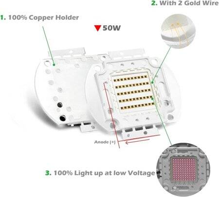 50W SMD High Power LED Bulb 850nm Infrared - 3