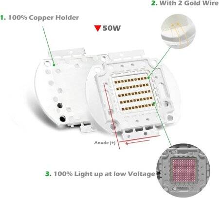 50W SMD High Power LED Bulb 940nm Infrared - 3