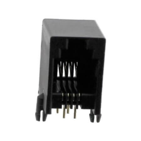 5521-4P4CG/F- MODULAR JACK THT R/A 4P4C (RJ9,RJ10,RJ22) BLACK - 1