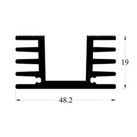 55ASD35 AL.SOĞUTUCU ALÜMİNYUM SOĞUTUCU H=19MM G=48.2MM L=35MM - 1