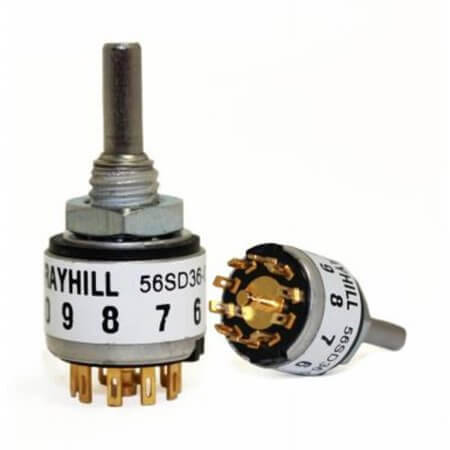 56D36-01-1-AJN SWITCH ROTARY 2-10PIN 200mA 115V - 1