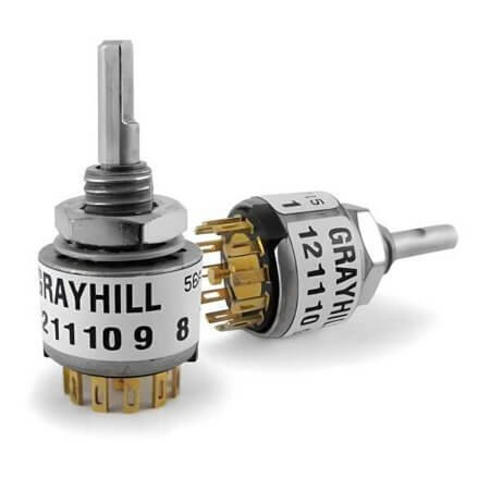 56SDP36-01-2-AJS SWITCH ROTARY 1X2 GRAYHILL - 1