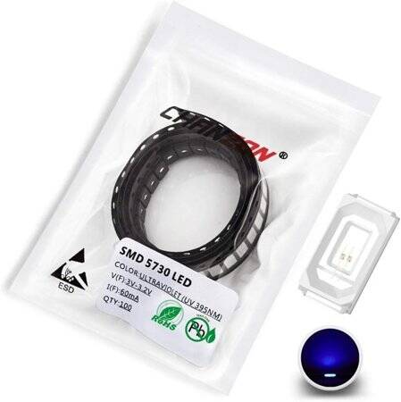 5730 (5630) 0.2W SMD LED 365nm Mor - 1