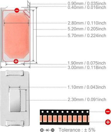 5730 (5630) 0.2W SMD LED Pink - 3