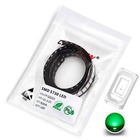 5730 (5630) 0.2W SMD LED Pure Green - 1