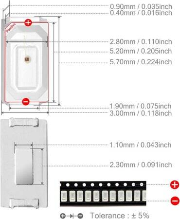 5730 (5630) 0.2W SMD LED Sarı - 2