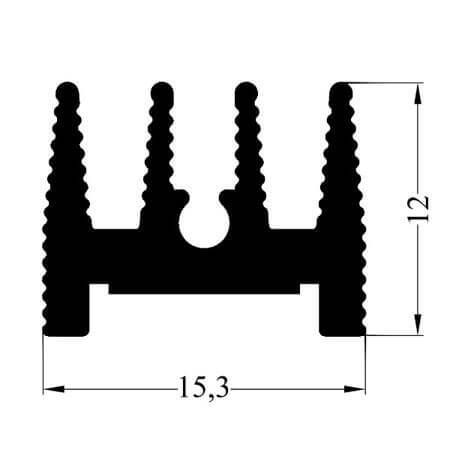57AS25 AL.SOĞUTUCU ALÜMİNYUM SOĞUTUCU H=12MM G=15.3MM L=25MM - 1