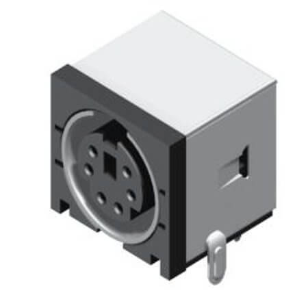 5MDJDN-5S0BAB01 CONNECTOR JACK 5PIN MINI DIN FEMALE BLACK METAL CO - 1