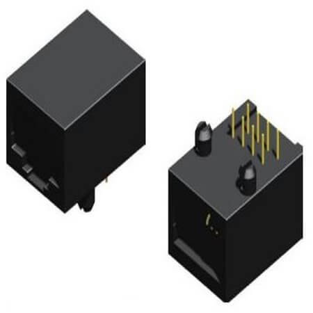 5RJ1DR00N0N-88SA00L-280- MODULAR JACK THT R/A 8P8C (RJ45,Ethernet) BLACK - 1