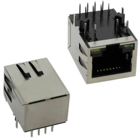 5RT1DR20R2N-88SAS3L111R1 MODULAR JACK THT R/A 8P8C (RJ45,Ethernet) GRAY - 1