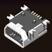 5UM2M01MF-105S0BUHC1 CONNECTOR MINI USB AB SMT 5P FEMALE AMTEK - 1