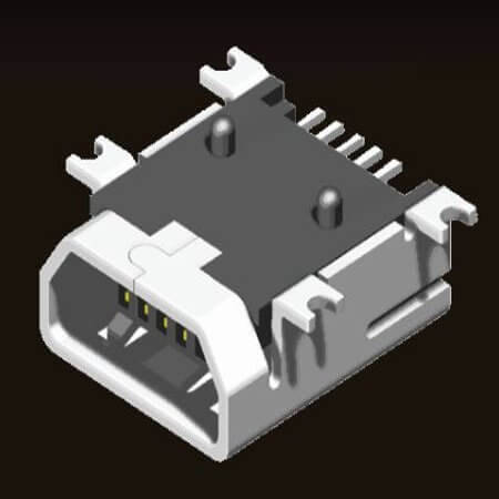 5UM2M01MF-105S0BUHC1 CONNECTOR MINI USB AB SMT 5P FEMALE AMTEK - 1