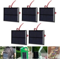 5V 150MA Glue Drop Solar Panel With Lead 15cm Size:60x90mm - 3