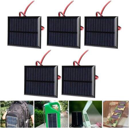 5V 150MA Glue Drop Solar Panel With Lead 15cm Size:60x90mm - 3