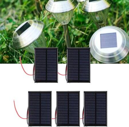 5V 150MA Glue Drop Solar Panel With Lead 15cm Size:60x90mm - 6