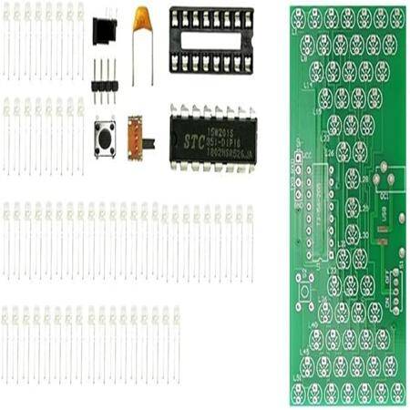 5V Electronic Hourglass DIY Kit Funny Electric Production Kits Precise With 57 Blue Led Lamps Double Layer PCB Board Size:84x40MM - 1