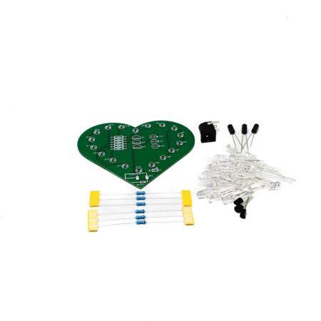 5V USB DIY Colorful Led Kit Heart Shape Light Control Kit Green PCB - 2