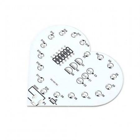5V USB DIY Colorful Led Kit Heart Shape Light Control Kit White PCB - 1