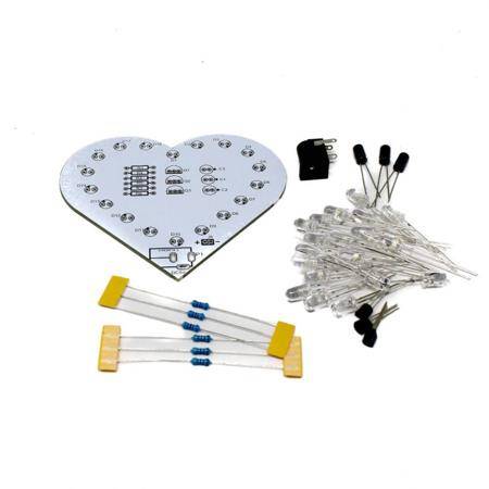 5V USB DIY Colorful Led Kit Heart Shape Light Control Kit White PCB - 2