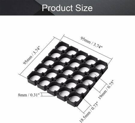 5x5 18650 Battery Holder With 18.5mm Bore Diameter - 3