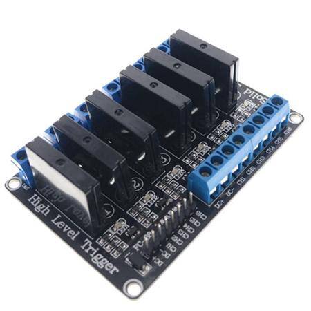 6 Channel 3-24V Relay Module Solid State High Level SSR DC Control DC With Resistive Fuse - 1