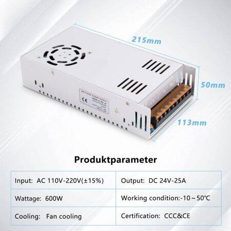 600W 24V 25A Rainproof Power Supply FY-24-600W - 5