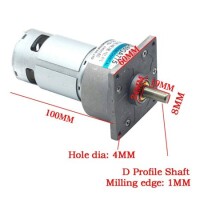 60GA775 DC 12V 100RPM DC Redüktörlü Motor - 4