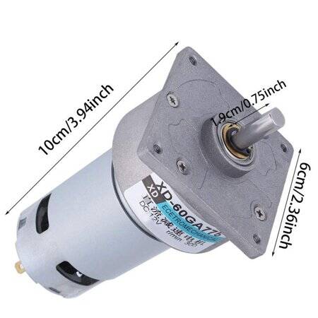 60GA775 DC 12V 15RPM DC Redüktörlü Motor - 2