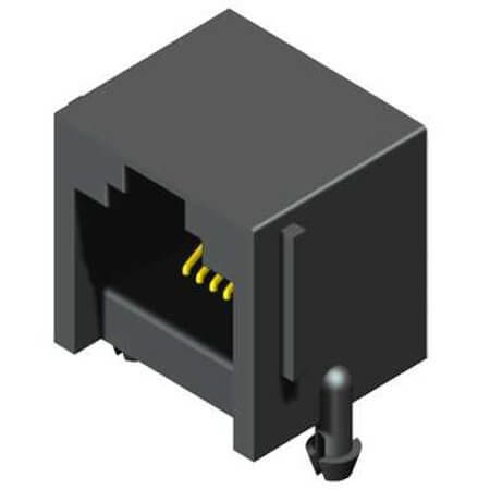 628N-6P6C-GAB-L MODULAR JACK THT R/A 6P6C (R11,RJ12,RJ14,RJ25) BLA - 1