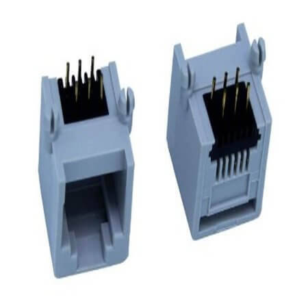 628N-6P6C-GAY-L MODULAR JACK THT R/A 6P6C (R11,RJ12,RJ14,RJ25) GRA - 1