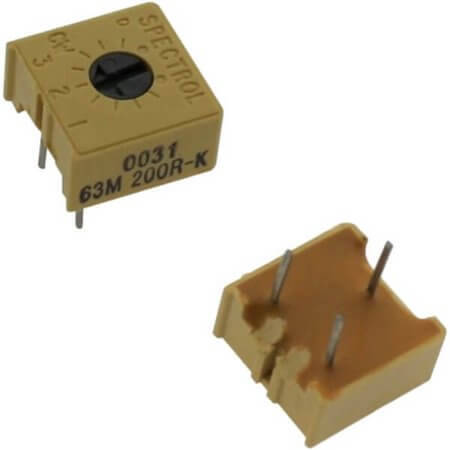 63M-201-200R TRIMPOT CERMET SINGLE TURN SIDE ADJ 200R 0.5W - 1