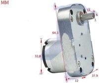 6438-520 DC 12V 95RPM Fırçalı DC Hız Düşürücü Motor - 4