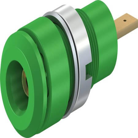 65.9098-25 2 MM PANEL-MOUNT SOCKET GREEN - 1