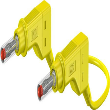 66.9408-20024 4 MM CONNECTING LEAD 200 CM YELLOW - 1