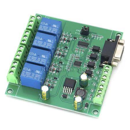7-24V Modbus RTU 4 Channel RS232 Serial Relay Module - 5