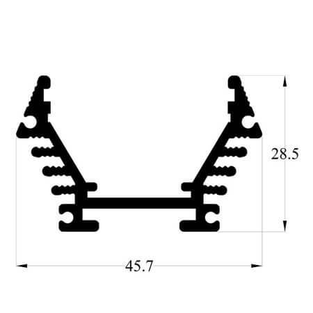 702ASL1000 AL.SOĞUTUCU ALÜMİNYUM SOĞUTUCU H=28.5MM G=45.7MM L=1000MM - 1