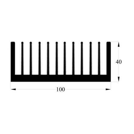 761AS500 AL.SOĞUTUCU ALÜMİNYUM SOĞUTUCU H=40MM G=100MM L=500MM - 1