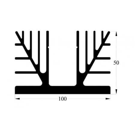 76AS1000 AL.SOĞUTUCU ALÜMİNYUM SOĞUTUCU H=50MM G=100MM L=1000MM - 1