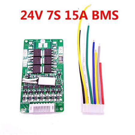 7S 24V 15A Equilibrium Temperature Control 6MOS Lithium Battery Protection Board With Cable - 2